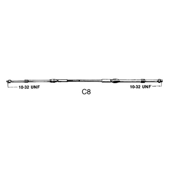 Ultraflex C8 33C Type Control Cable 7ft - PROTEUS MARINE STORE