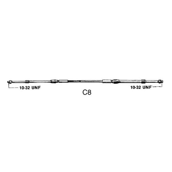 Ultraflex C8 33C Type Control Cable 8ft - PROTEUS MARINE STORE