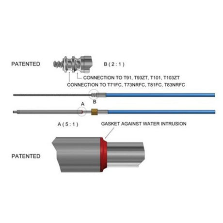 Ultraflex M90 Low Friction Steering Cable 12ft - PROTEUS MARINE STORE