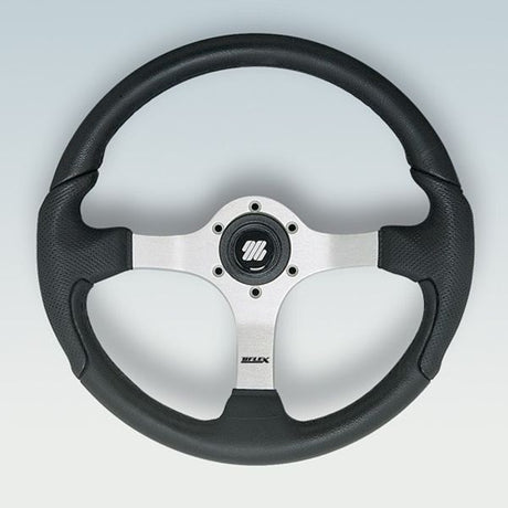 Ultraflex Nisida Steering Wheel (350mm / Silver & Black) - PROTEUS MARINE STORE