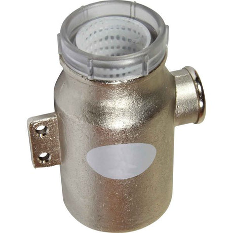 Maestrini Brass Bracket Mount Water Strainer with Clear Lid (1/2" BSP) - PROTEUS MARINE STORE