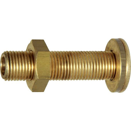 Maestrini Brass Skin Fitting (Domed, 1/4" BSP, 55mm Long) - PROTEUS MARINE STORE