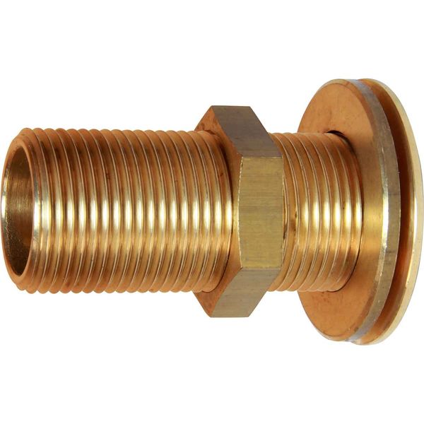 Maestrini Brass Skin Fitting (Flat, 1" BSP, 76mm Long) - PROTEUS MARINE STORE