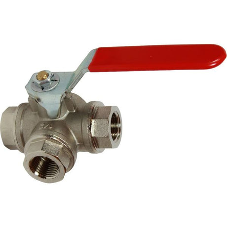 Maestrini Brass Reduced Passage T Port Valve (1/2" BSP) - PROTEUS MARINE STORE