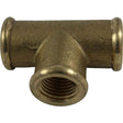 Maestrini Brass Equal Tee Fitting (1/4" BSP Female) - PROTEUS MARINE STORE