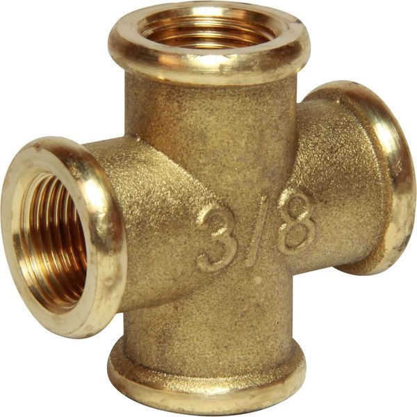 Maestrini Brass Equal Cross Fitting (3/8" BSP Female) - PROTEUS MARINE STORE