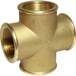 Maestrini Brass Equal Cross Fitting (1-1/4" BSP Female) - PROTEUS MARINE STORE