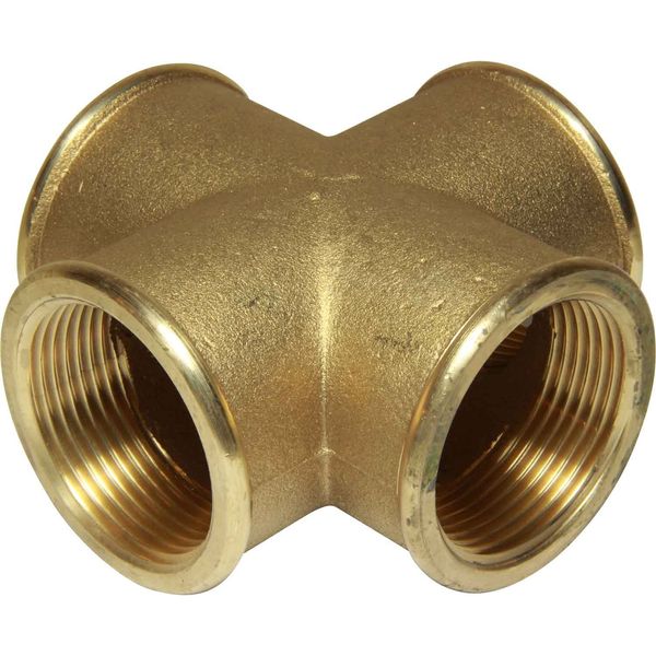 Maestrini Brass Equal Cross Fitting (1-1/4" BSP Female) - PROTEUS MARINE STORE