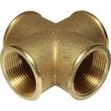 Maestrini Brass Equal Cross Fitting (1-1/4" BSP Female) - PROTEUS MARINE STORE