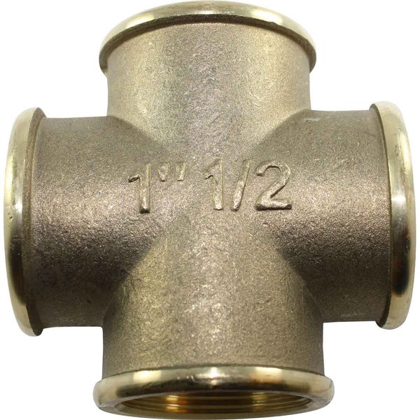 Maestrini Brass Equal Cross Fitting (1-1/2" BSP Female) - PROTEUS MARINE STORE