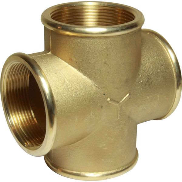 Maestrini Brass Equal Cross Fitting (2" BSP Female) - PROTEUS MARINE STORE