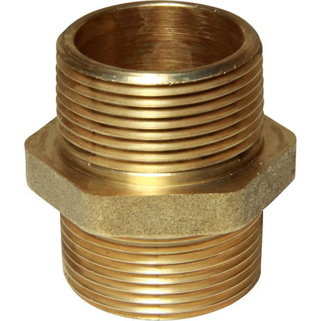 Maestrini Brass Equal Nipple (1-1/4" BSP Male) - PROTEUS MARINE STORE