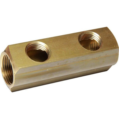 Maestrini Brass Female Pipe Manifold (3/4" BSP with 2 x 1/2" Inlets) - PROTEUS MARINE STORE