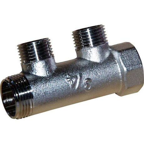 Maestrini Brass Male Pipe Manifold (3/4" BSP with 2 x 1/2" Inlets) - PROTEUS MARINE STORE