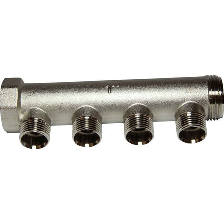 Maestrini Brass Male Pipe Manifold (1" BSP with 4 x 1/2" Inlets) - PROTEUS MARINE STORE