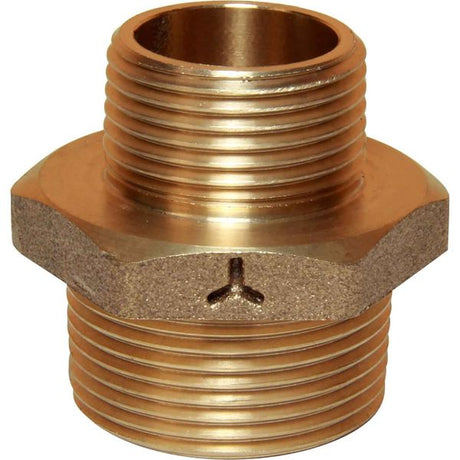 Maestrini Bronze Reducing Nipple (1-1/4" BSP Male to 1" BSP Male) - PROTEUS MARINE STORE