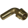 Maestrini Brass 90 Degree Hose Tail (3/4" BSP Male to 19mm Hose) - PROTEUS MARINE STORE