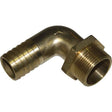 Maestrini Brass 90 Degree Hose Tail (1-1/4" BSP Male to 32mm Hose) - PROTEUS MARINE STORE