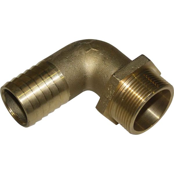 Maestrini Brass 90 Degree Hose Tail (1-1/2" BSP Male to 38mm Hose) - PROTEUS MARINE STORE