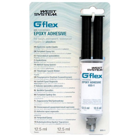 West System G/flex 655-1 Thickened Epoxy Adhesive Syringe (25ml) - PROTEUS MARINE STORE