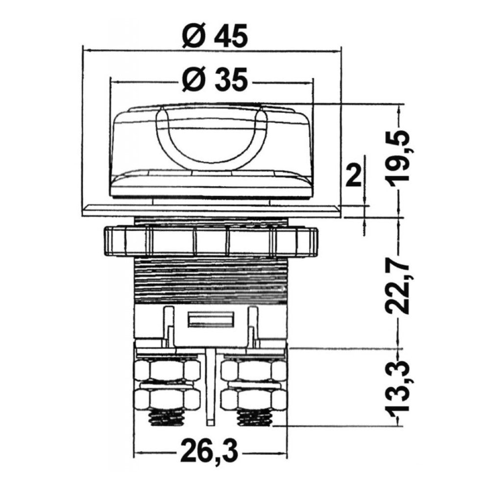 Osculati Compact Battery Switch - 32V DC - 100A - PROTEUS MARINE STORE