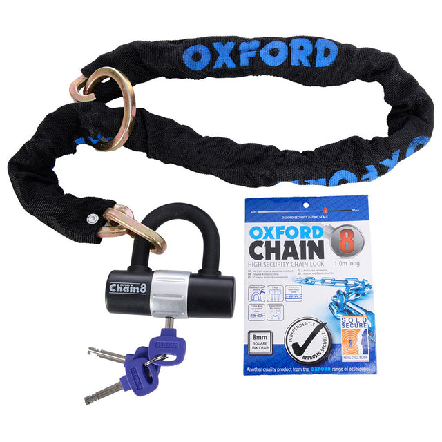 Oxford GP Chain8 Chainlock & Mini Shackle - 8mm x 1.0m - PROTEUS MARINE STORE