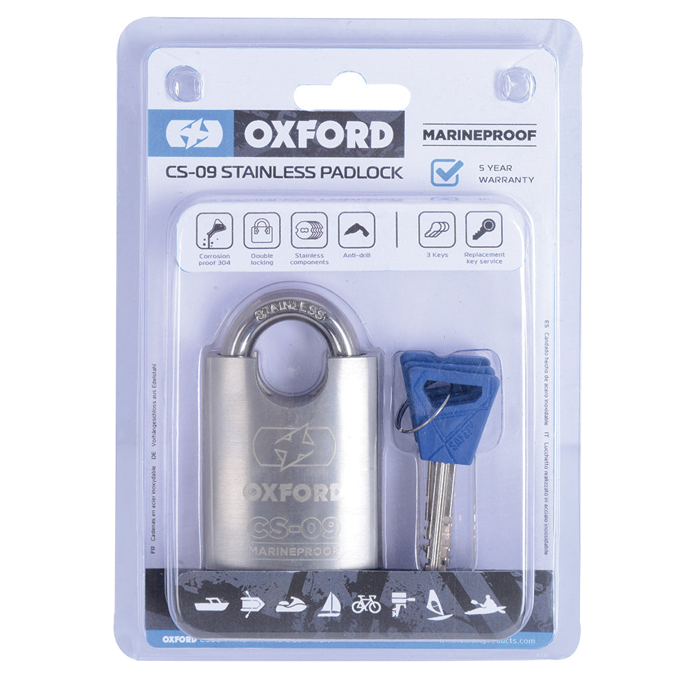 Oxford CS09 Marine Stainless Padlock - PROTEUS MARINE STORE