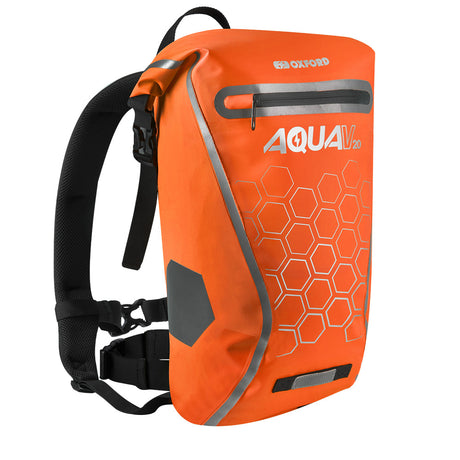 Oxford Aqua V20 Backpack - Orange Hexagons - PROTEUS MARINE STORE