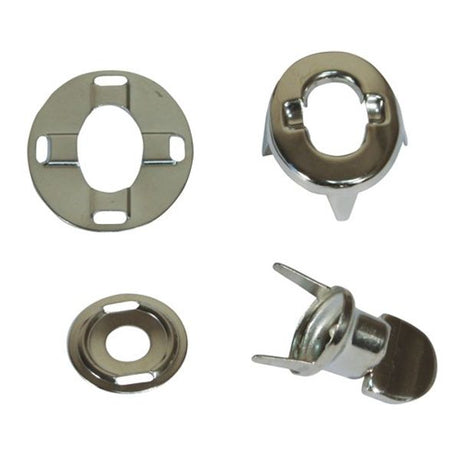 AG Turn button Kit Fabric/Fabric 7mm Nickel Plated x 5 Sets/Kit - PROTEUS MARINE STORE