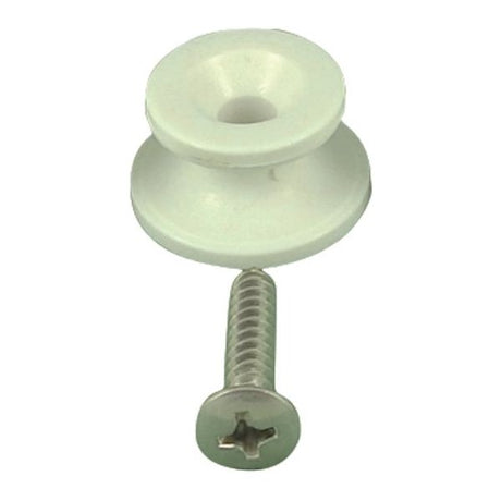 AG Plastic Button Kit White with Stainless Steel Screws x 4 Sets/Kit - PROTEUS MARINE STORE