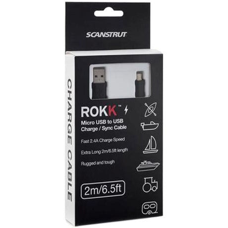 Scanstrut Rokk Charge/Sync Cable USB to Micro USB (2 Metres) - PROTEUS MARINE STORE