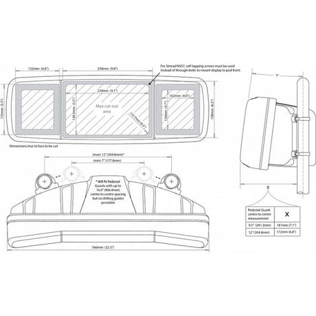 Scanstrut SPH-4XI-W Helm Pod for 4 Instruments or 2 & a 7" Display - PROTEUS MARINE STORE