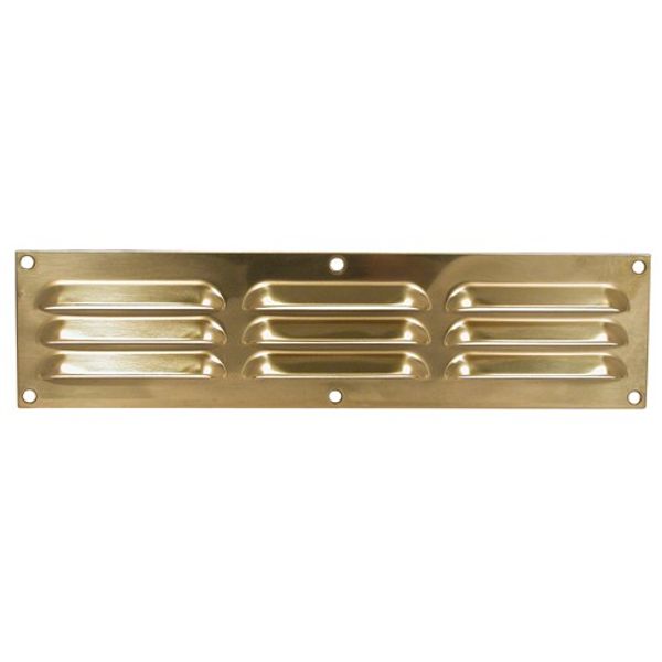 AG Hooded Louvre Vent Brass 12" x 3" - PROTEUS MARINE STORE