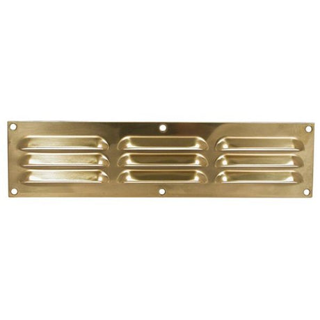 AG Hooded Louvre Vent Brass 12" x 3" - PROTEUS MARINE STORE