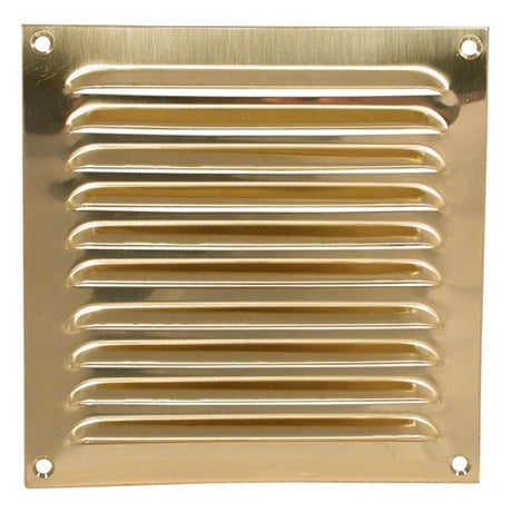 AG Hooded Louvre Vent Brass 6" x 6" - PROTEUS MARINE STORE
