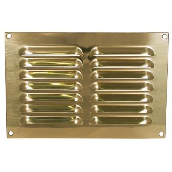 AG Hooded Louvre Vent Brass 9" x 6" - PROTEUS MARINE STORE