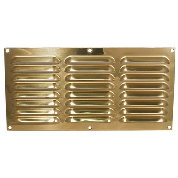 AG Hooded Louvre Vent Brass 12" x 6" - PROTEUS MARINE STORE