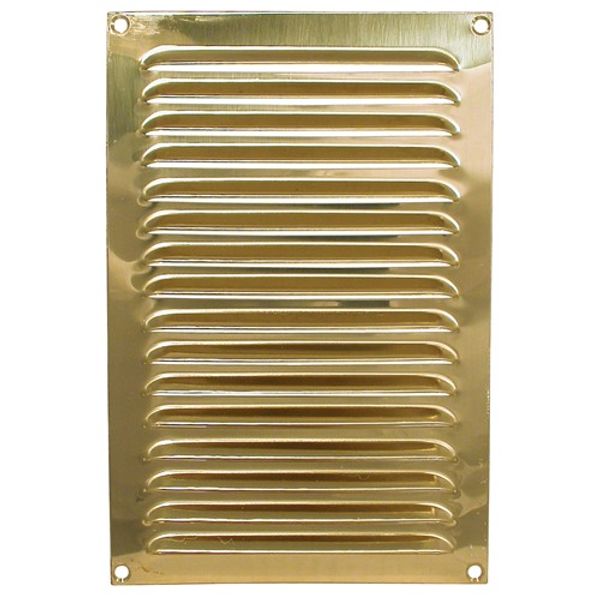 AG Hooded Louvre Vent Brass 6" x 9" - PROTEUS MARINE STORE