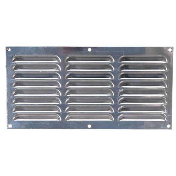 AG Hooded Louvre Vent Polished 430 Stainless Steel 12" x 6" - PROTEUS MARINE STORE