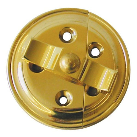AG Button On Plate 2" Diameter Polished Brass - PROTEUS MARINE STORE