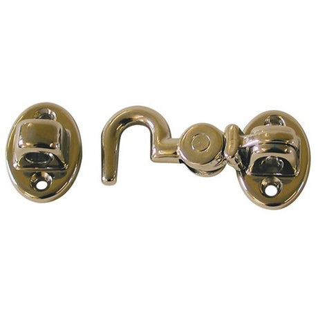 AG Silent Cabin Hook 2-1/2" Polished Brass - PROTEUS MARINE STORE