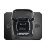 Scanstrut Flip Pro Fast Charge Dual USB Socket (Front Fit) - PROTEUS MARINE STORE