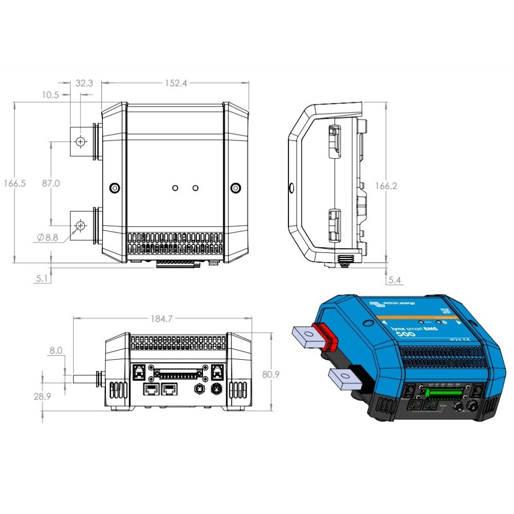 Victron Energy LYN034160200 Lynx Smart BMS 500 - PROTEUS MARINE STORE