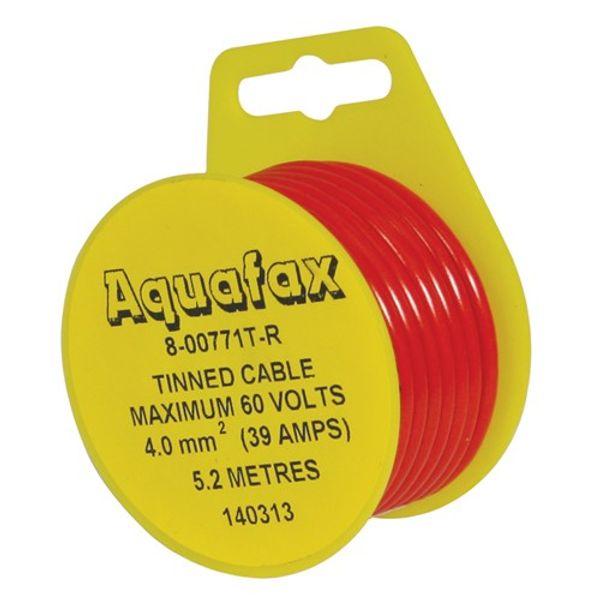 AMC 1 Core Tinned Cable 56/0.30 4.0mm2 5.2m Red (10) - PROTEUS MARINE STORE