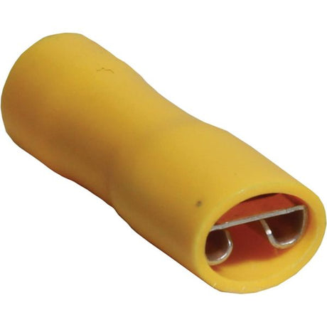 AMC Terminal Female Spade 6.3mm Covered Yellow 50 - PROTEUS MARINE STORE