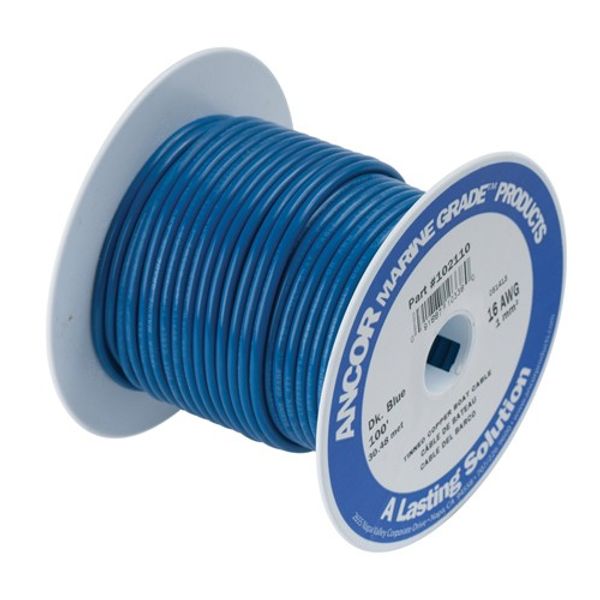 Ancor Tin Cable 1 Core 75m/250 Blue 16 AWG - PROTEUS MARINE STORE
