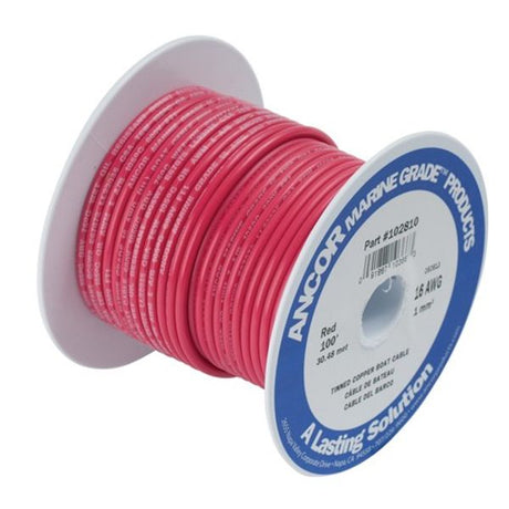 Ancor Tin Cable 1 Core 30m/100 Red 8 AWG - PROTEUS MARINE STORE