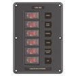 Blue Sea IP66 Circuit Breaker Switch Panel 6 Position Grey - PROTEUS MARINE STORE