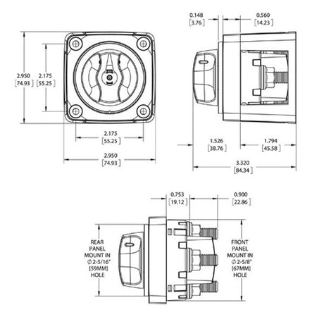 Blue Sea M Series Battery Selector Switch Black - PROTEUS MARINE STORE