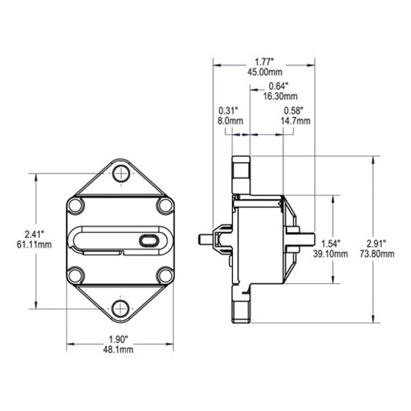 Blue Sea 285 Panel Mount Circuit Breaker 150A (Bulk) - PROTEUS MARINE STORE